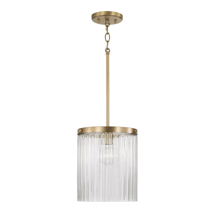 Capital Lighting 356211AD One Light Pendant, Aged Brass