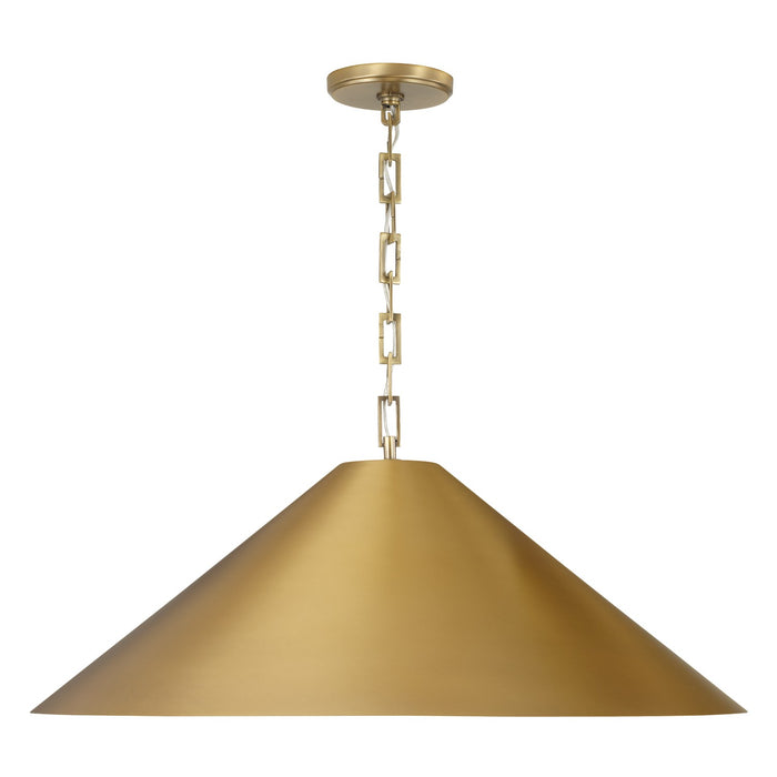 Capital Lighting 356712AD One Light Pendant, Aged Brass
