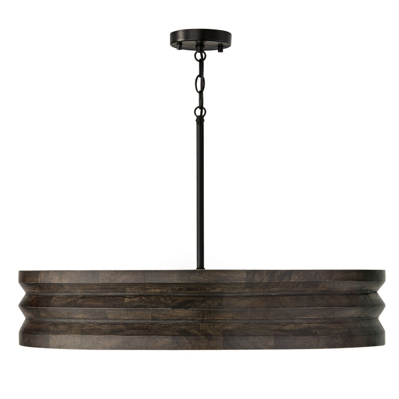 Capital Lighting 454041EB Four Light Chandelier, Espresso Stain and Black
