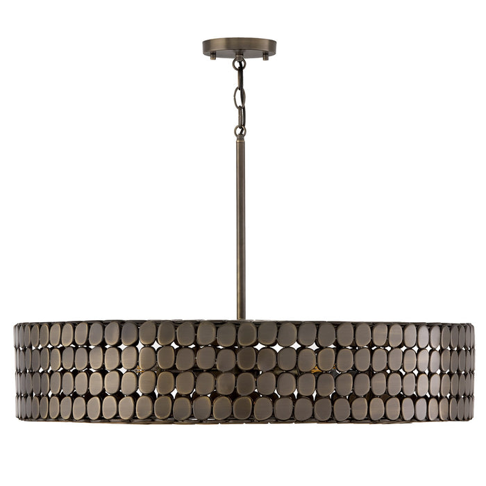 Capital Lighting 454141DR Four Light Chandelier, Dark Brass