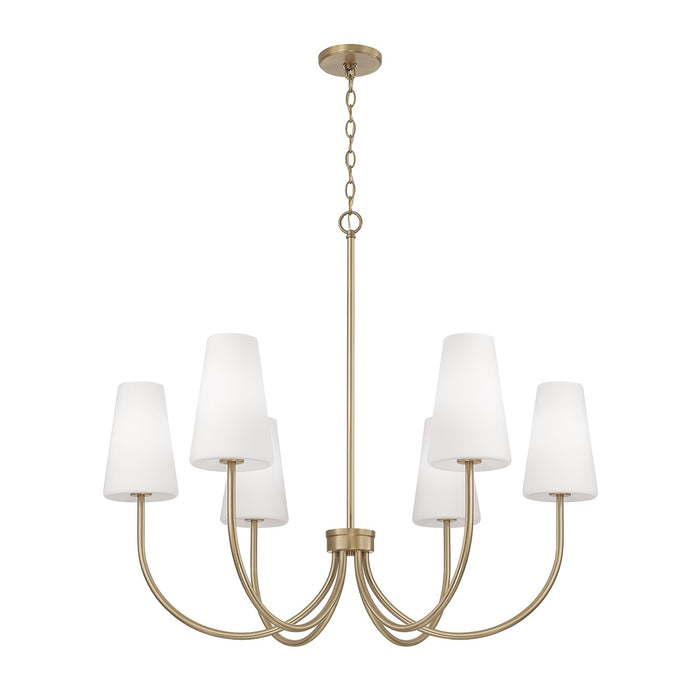 Capital Lighting 455261AD-550 Six Light Chandelier, Aged Brass