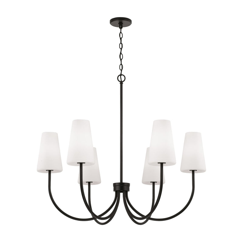 Capital Lighting 455261MB-550 Six Light Chandelier, Matte Black
