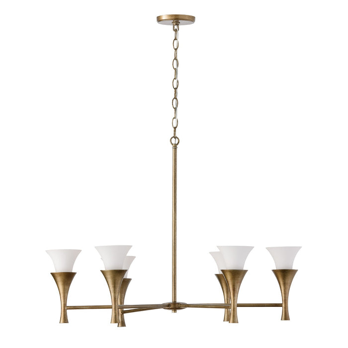 Capital Lighting 455761ML Six Light Chandelier, Mystic Luster