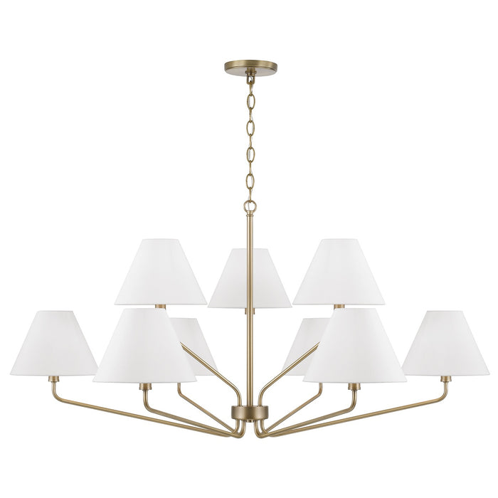 Capital Lighting 456691AD-714 Nine Light Chandelier, Aged Brass