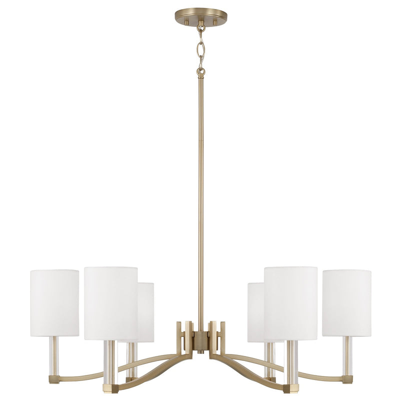 Capital Lighting 457061MA-715 Six Light Chandelier, Matte Brass