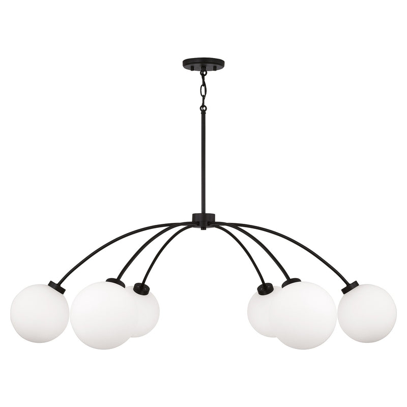 Capital Lighting 457161BI-557 Six Light Chandelier, Black Iron