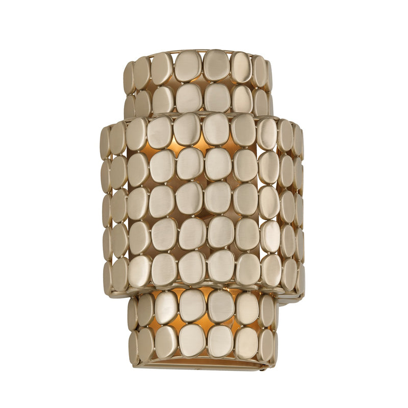 Capital Lighting 654121HB Two Light Wall Sconce, Champagne Brass