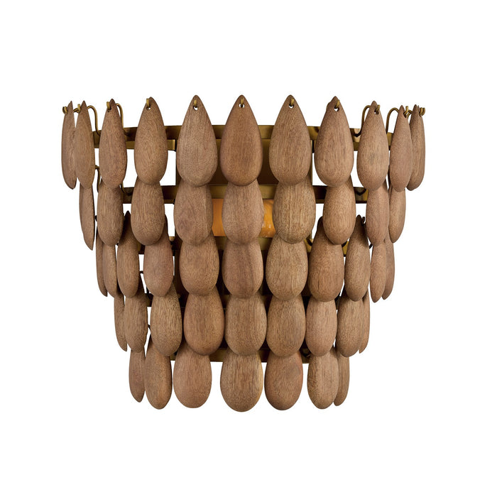 Capital Lighting 654411LW One Light Wall Sconce, Light Wood and Patinaed Brass