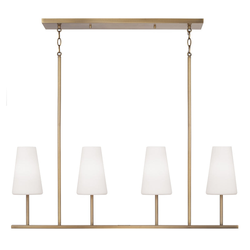 Capital Lighting 855241AD-550 Four Light Island Pendant, Aged Brass