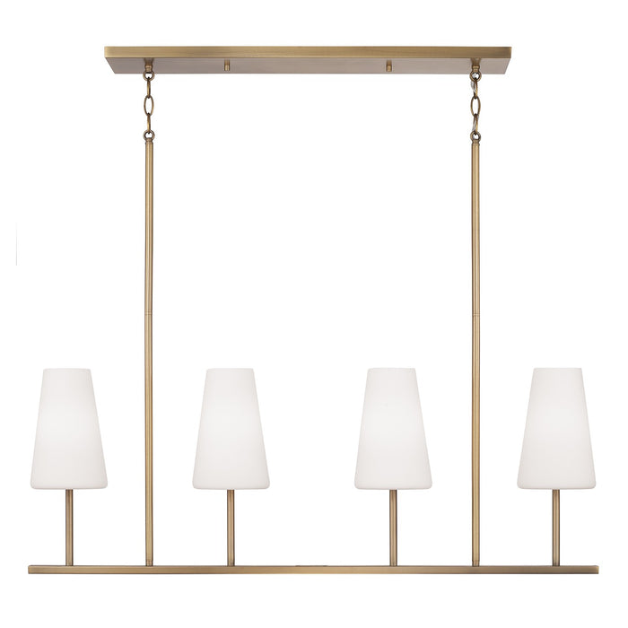 Capital Lighting 855241AD-550 Four Light Island Pendant, Aged Brass