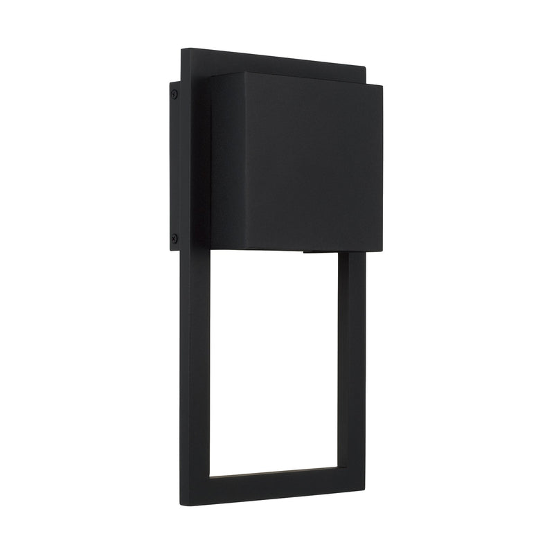 Capital Lighting 956011BK-GL One Light Outdoor Wall Lantern, Oiled Bronze