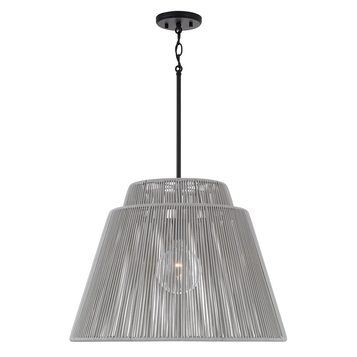 Capital Lighting 956311EK One Light Outdoor Hanging Lantern, Grey and Black