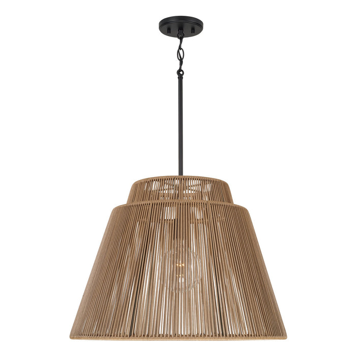 Capital Lighting 956311SK One Light Outdoor Hanging Lantern, Sienna and Black