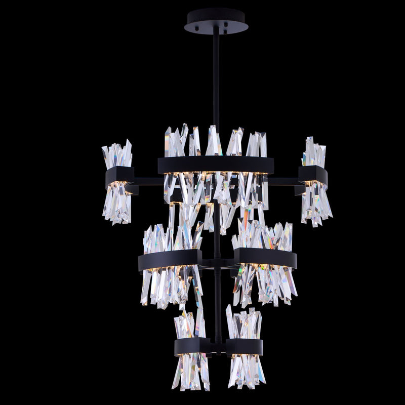 Allegri 030259-052 LED Foyer Pendant, Matte Balck