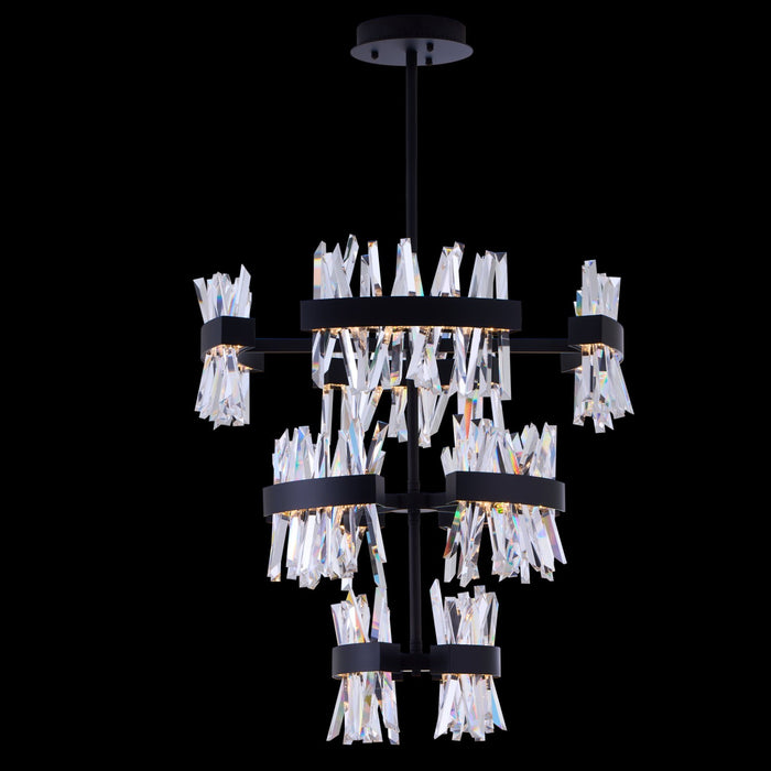 Allegri 030259-052 LED Foyer Pendant, Matte Balck