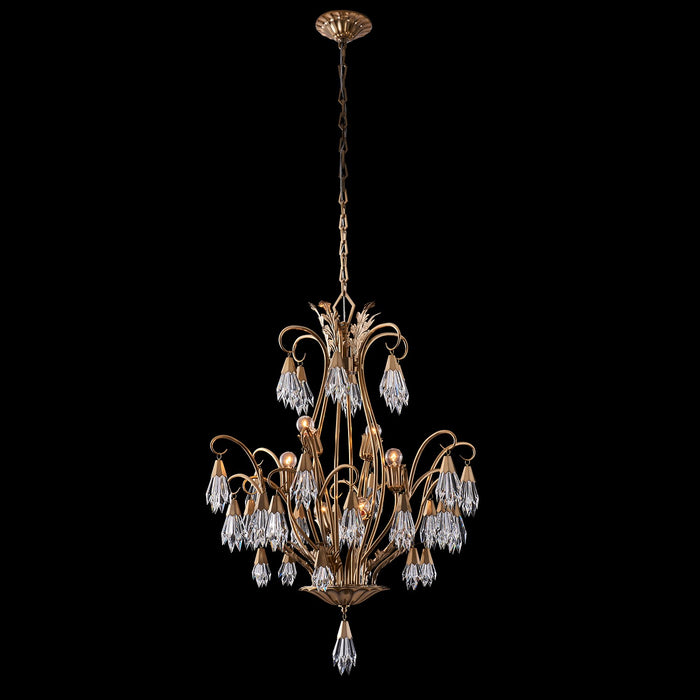 Allegri 040376-044-FR001 Six Light Chandelier, Winter Brass