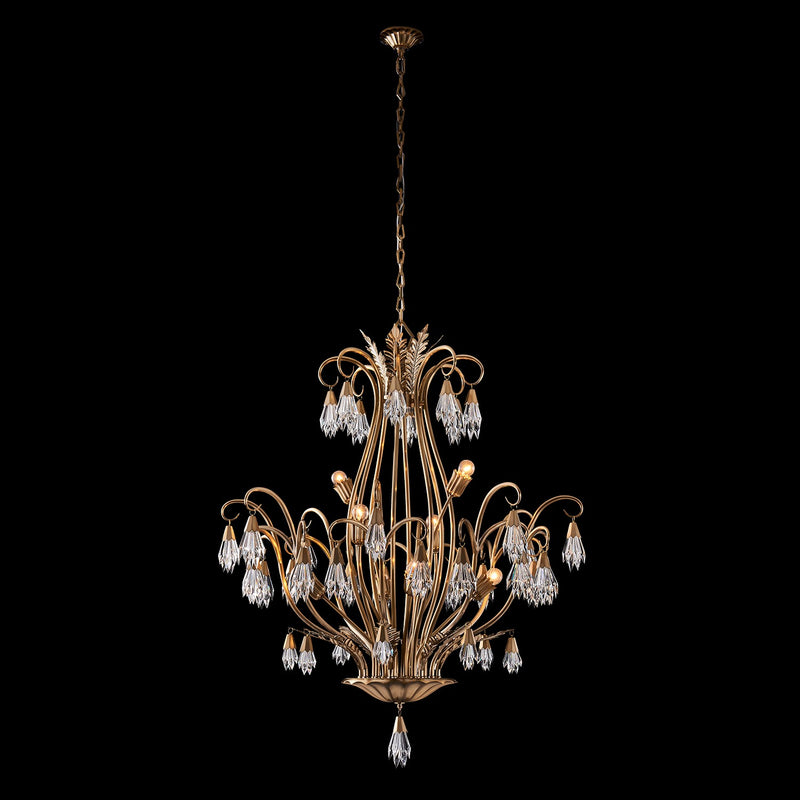 Allegri 040377-044-FR001 Eight Light Chandelier, Winter Brass