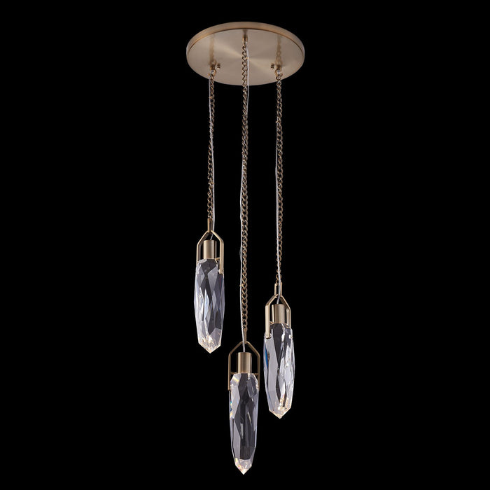Allegri 042055-044-FR001 LED Pendant, Winter Brass