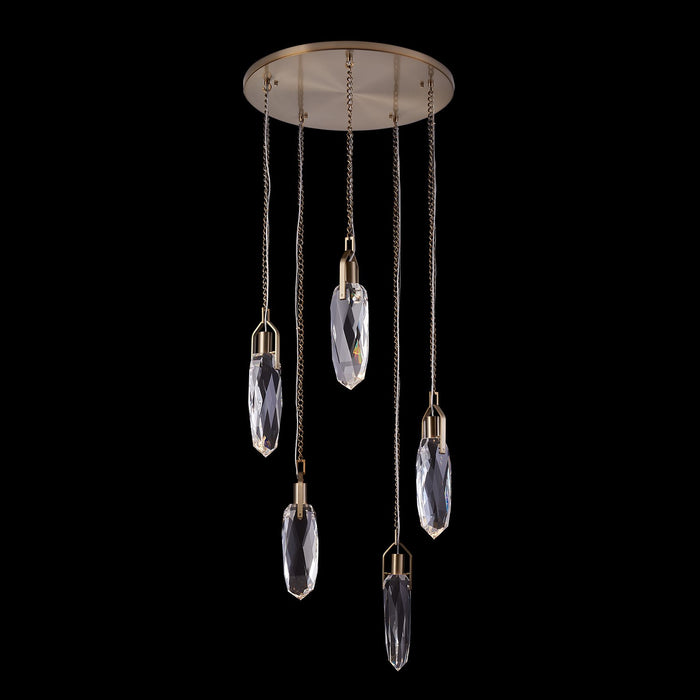 Allegri 042057-044-FR001 LED Pendant, Winter Brass