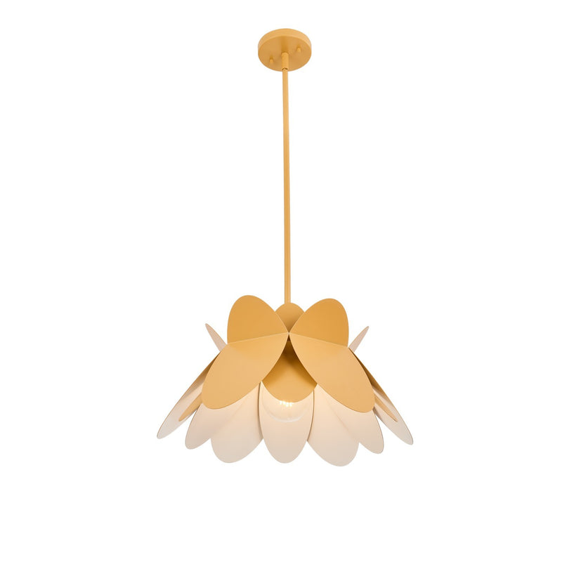 Kalco 517055WY One Light Pendant, White and Yellow