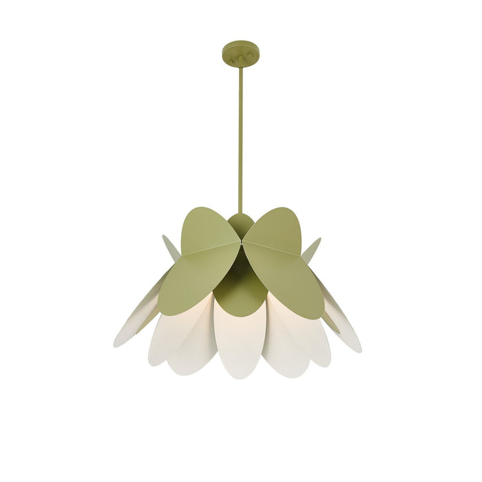 Kalco 517056WG One Light Pendant, White and Green