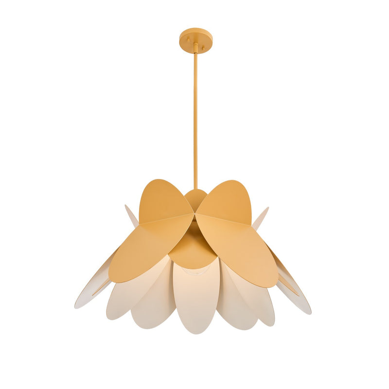 Kalco 517056WY One Light Pendant, White and Yellow