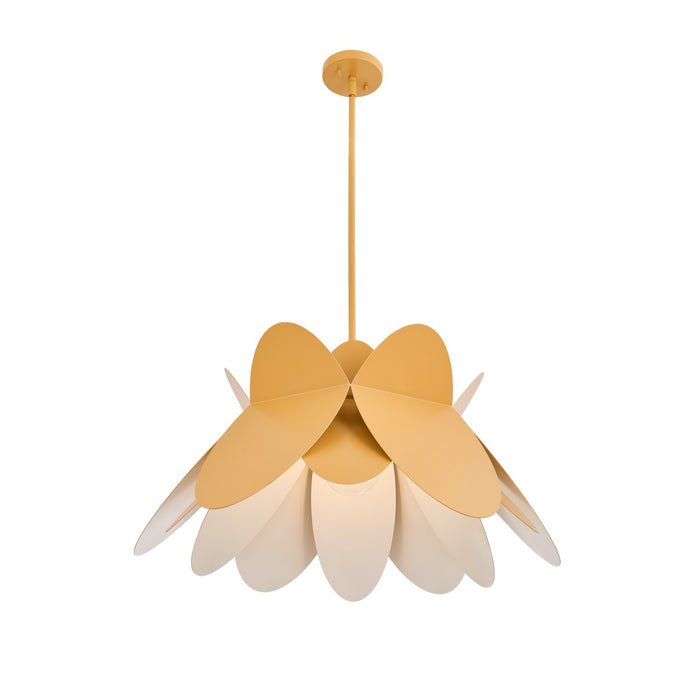 Kalco 517056WY One Light Pendant, White and Yellow