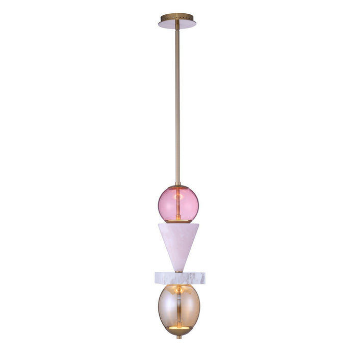 Kalco 518756WB LED Mini Pendant, Winter Brass