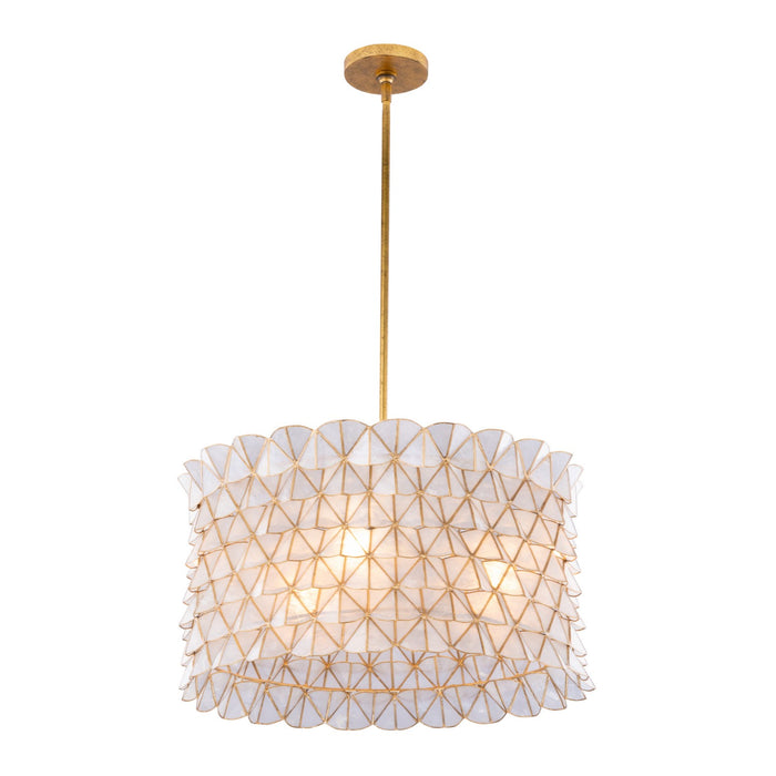 Kalco 520055OL Three Light Pendant, Oxidized Gold Leaf