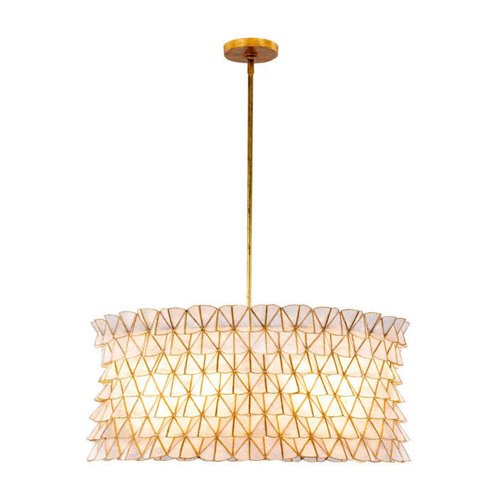 Kalco 520056OL Six Light Pendant, Oxidized Gold Leaf