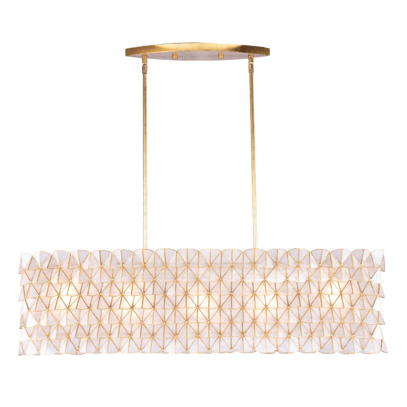 Kalco 520061OL Five Light Island Pendant, Oxidized Gold Leaf