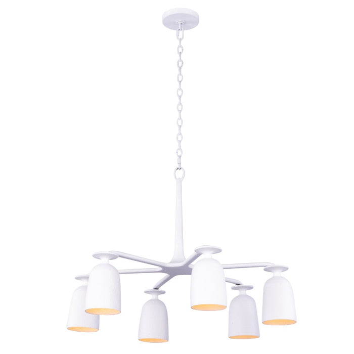 Kalco 520271MW Six Light Chandelier, Matte White