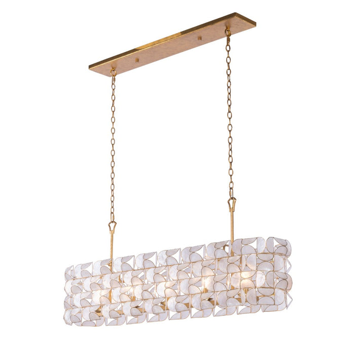 Kalco 520561OL Five Light Island Pendant, Oxidized Gold Leaf
