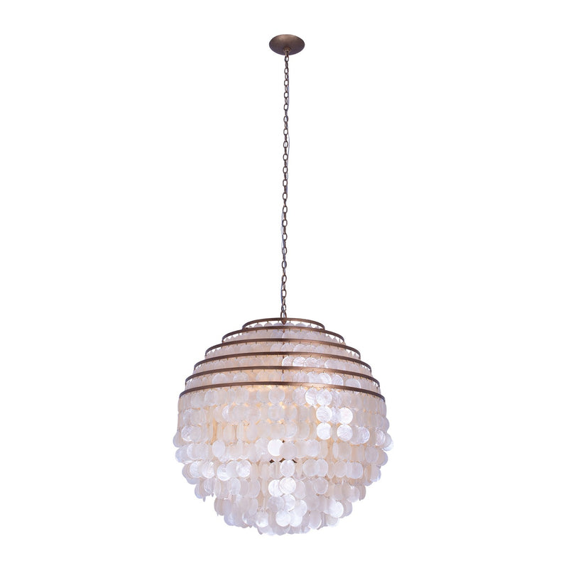 Kalco 521156PAB Six Light Pendant, Pearlized Antique Brass