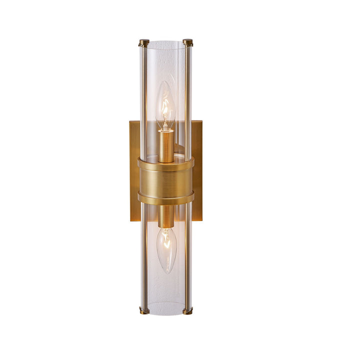 Kalco 521332VGB Two Light Wall Sconce, Vintage Brass