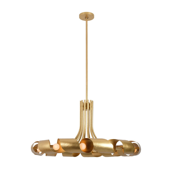Kalco 521952BGL 12 Light Pendant, Bright Gold Leaf