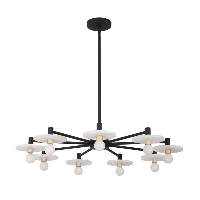 Kalco 522671MB Nine Light Pendant, Matte Black