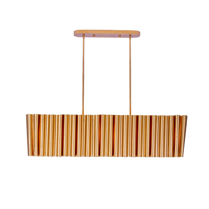 Kalco 522866BGL Six Light Island Pendant, Bright Gold Leaf