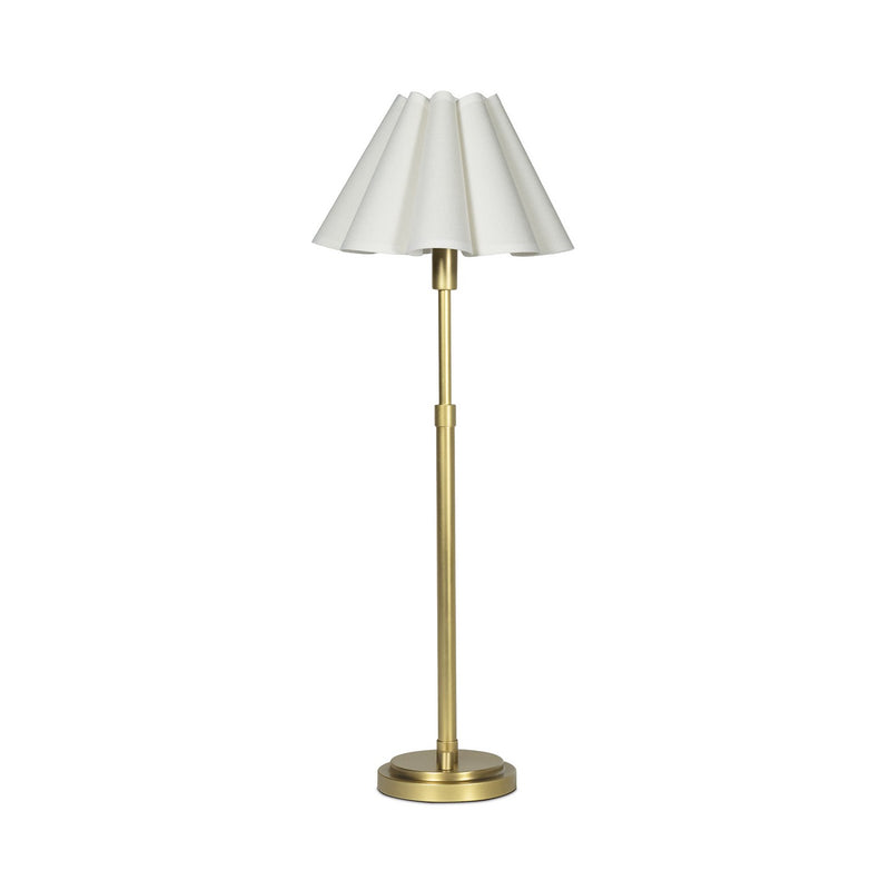 Regina Andrew 13-1681NB-WT One Light Buffet Lamp, Natural Brass