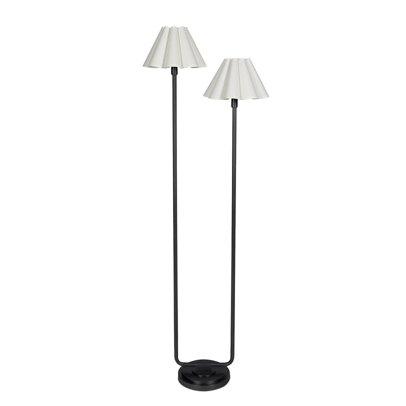 Regina Andrew 14-1066BB-WT Two Light Floor Lamp, Blackened Brass