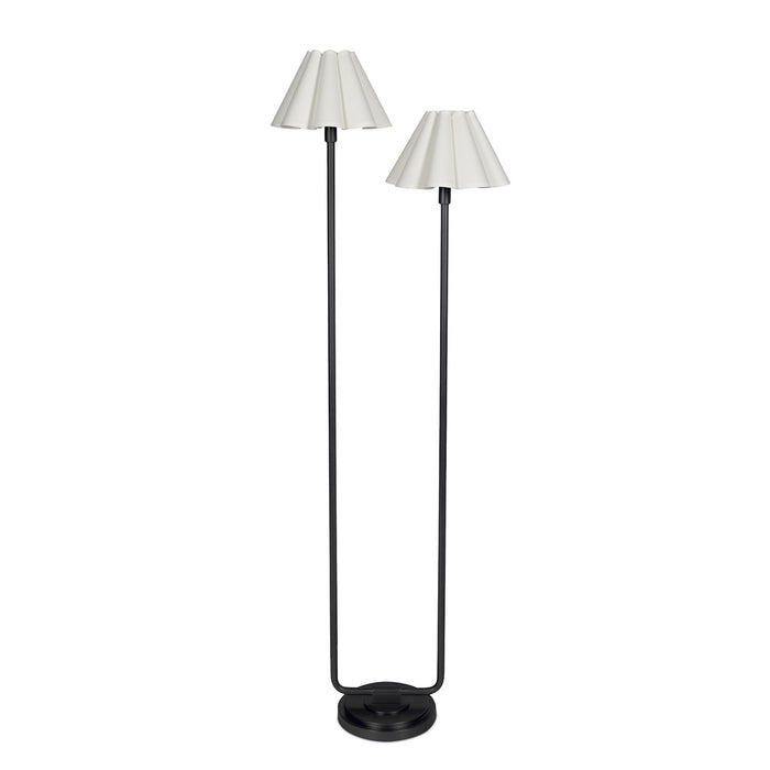 Regina Andrew 14-1066BB-WT Two Light Floor Lamp, Blackened Brass