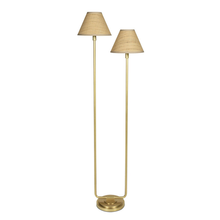 Regina Andrew 14-1066NB-RAT Two Light Floor Lamp, Natural Brass