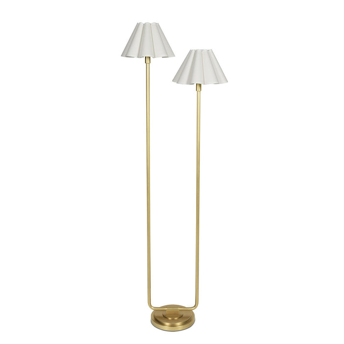 Regina Andrew 14-1066NB-WT Two Light Floor Lamp, Natural Brass