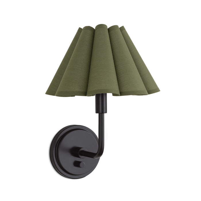 Regina Andrew 15-1241BB-GRN One Light Wall Sconce, Blackened Brass