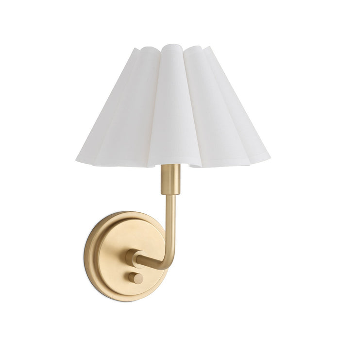 Regina Andrew 15-1241NB-WT One Light Wall Sconce, Natural Brass