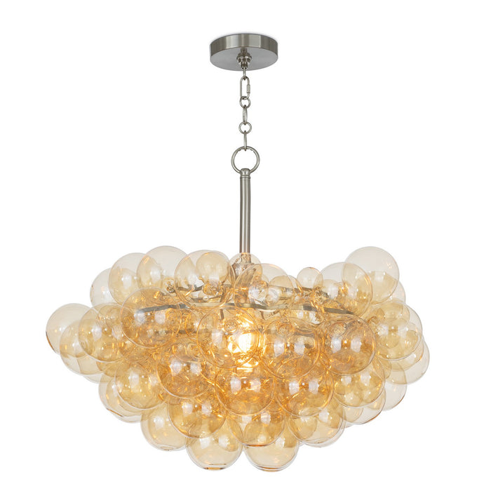 Regina Andrew 16-1044BNI-AMB One Light Chandelier, Brushed Nickel