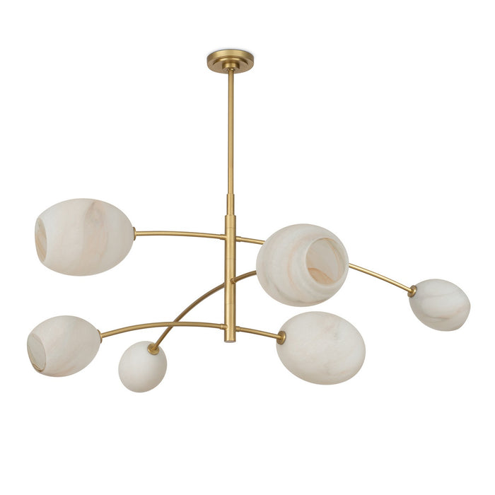 Regina Andrew 16-1512NB-ALB Six Light Chandelier, Natural Brass