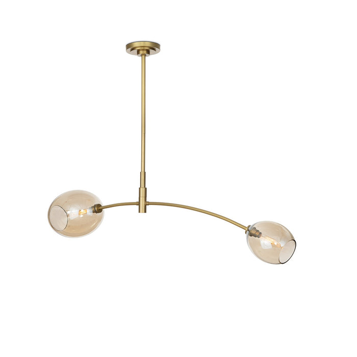 Regina Andrew 16-1525NB-CHAM Two Light Pendant, Natural Brass