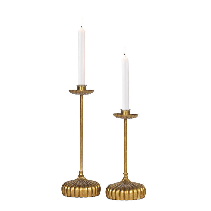 Regina Andrew 20-1625 Candle Holder Set, Antique Gold Leaf