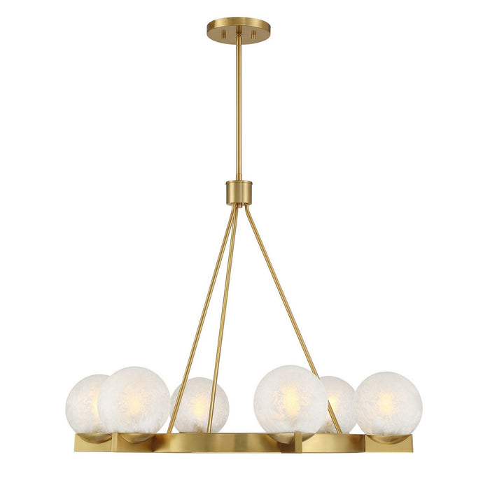 Savoy House 1-1014-6-322 Six Light Chandelier, Warm Brass